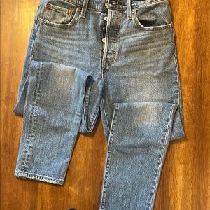 Levi's Blue Straight Jeans with Natural Fading